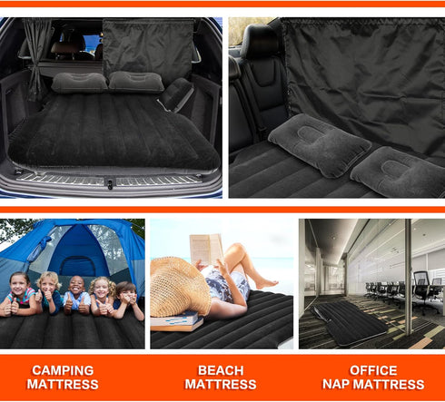 12 52 31.8 Set Tallew Pcs Car Air Mattress Back Seat Inflatable Bed, x in Thickened PVC Flocking Leak Resistant Air Bed