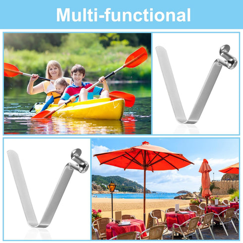 PATIKIL Kayak Paddle Snaps, 10.5x7.5mm, 10 Pack Steel V Shaped Single Pin Clips for Camping