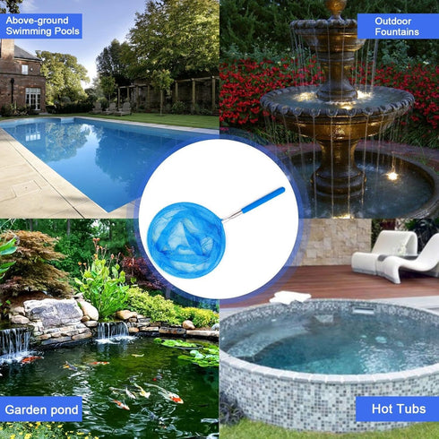 Generic Swimming Skimmer Swimming Pool Fishing Net, Pool Net with Stainless Steel Telescopic Pole, for Cleaning Above