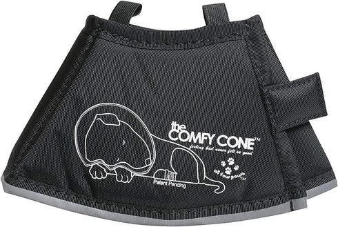 Comfy Cone Pet Cone for Dogs, Cats - X-Small, Black Recovery Collar for Surgery and Wound Care