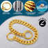 Gold Dog Collar - 10mm Slip Cuban Link Chain, Heavy Duty Stainless Steel Collar for Dogs (14")