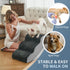 BOMOVA 3-Step Dog Stairs to Bed, Non-Slip Steps for High Bed and Couch, Indoor Pet Steps, Grey, 2/3/4/5 Steps