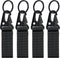 IronSeals 4 Pack Nylon Webbing Keychain, Tactical Molle Gear Key Ring with Metal Hook and Backpack Clasp