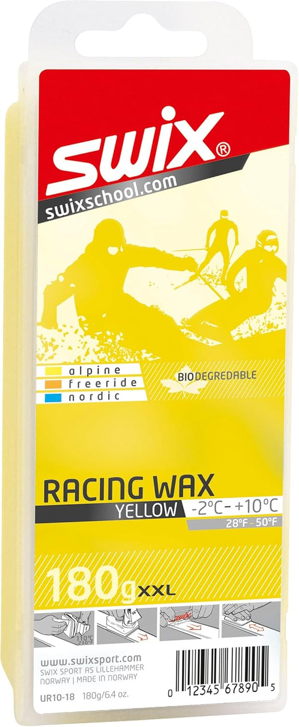 Swix Bio Degradable Ski/Snowboard Warmer Conditions Wax, Yellow, 180g Bar