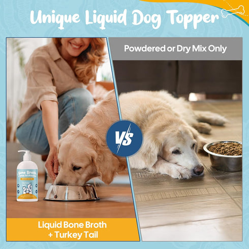 Immune Organic Turkey Tail Mushroom Supplment- Support & Gut Health for Dogs- Functional Mushrooms with Bone Broth Food