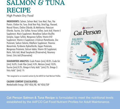4lb Cat Person, Salmon and Tuna Dry Cat Food, Bag