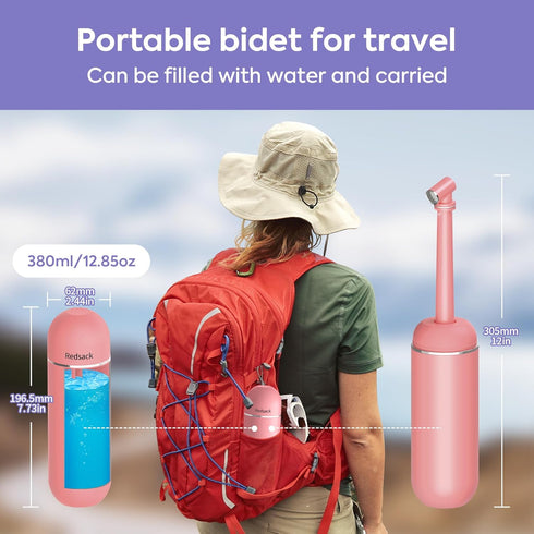 Redsack Portable Bidet Peri Bottle for Women, Travel Handheld Bidet (Pink)