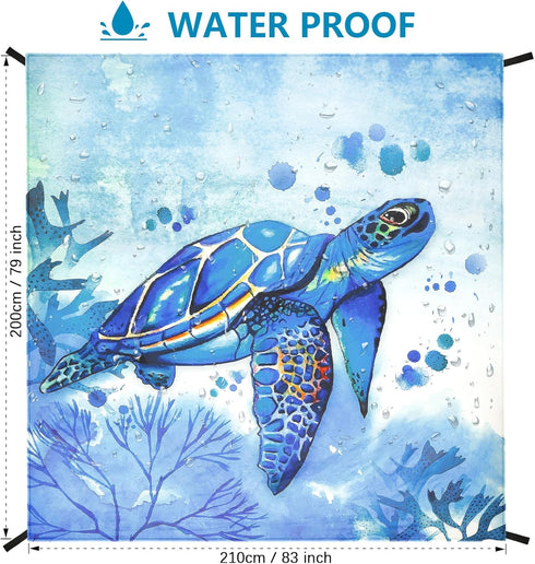 Water-resistant Beach Blanket, Sandproof Mat with Corner Pockets for Beach Festival, Picnic, Travel, Camping