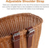 Woven Plastic Bike Baskets, Front D-Shaped Bicycle Basket with 2 Adjustable Leather Straps