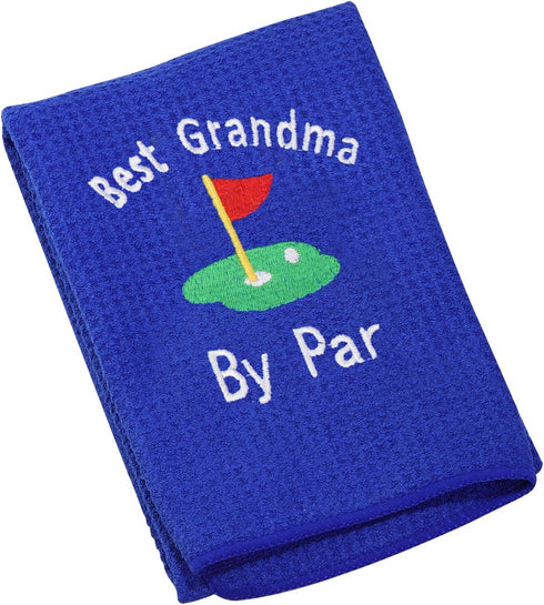 JXGZSO Grandma Golf Towel, Embroidered Gift for Best Grandma by Par Golf Towel