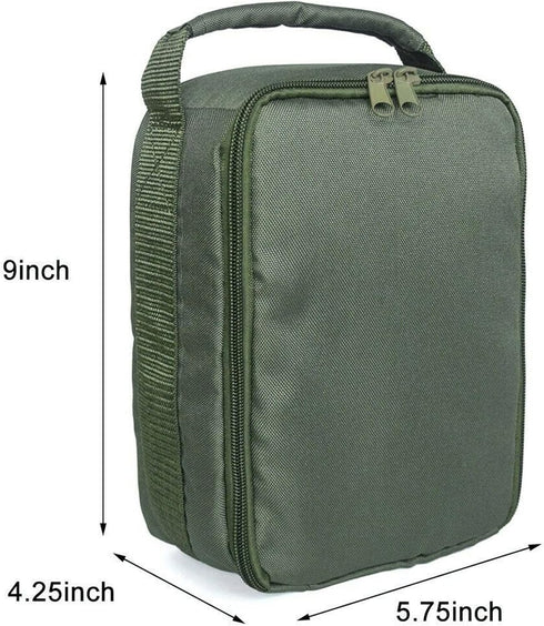 Fishing Tackle Bag, Waterproof Fishing Bag with 3 Adjustable Dividers for Portable Fishing Reel & Gear (Army Green)