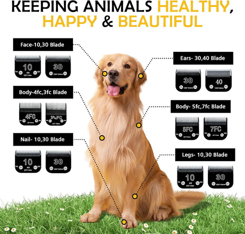 Steel Pet Dog Clipper Blades, Size-5FC, Detachable, Compatible with Andis Cut Length 1/4"