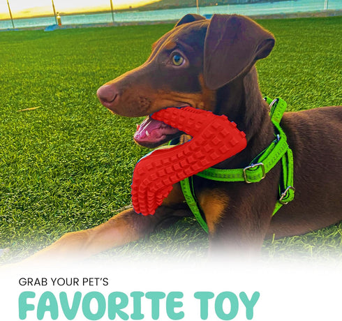 Super Shoe Dog Toy for Aggressive Chewers - Rubber Natural Teething Toy and Treat Dispenser for Small and Medium Dogs
