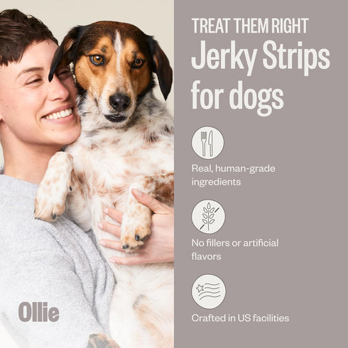Pack, 5 Oz. Pack 2 Ollie Jerky Dog Treats Variety Chicken and Apple and Beef and Sweet Potato Bundle, All Natural