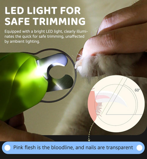 Trimmer Pet Nail Clipper with Light for Cats & Small Dogs Puppies, Ultra Bright LED to Illuminate Nail Bloodline