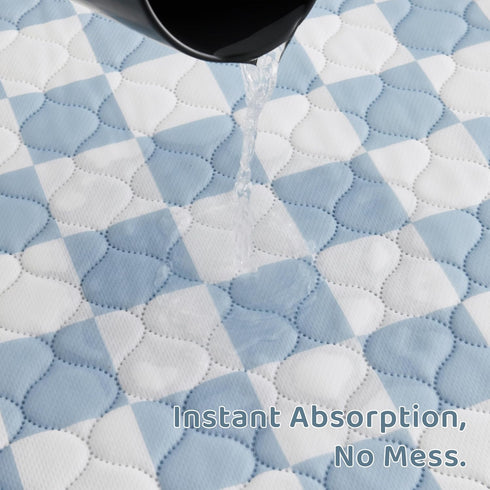 2 Pack Blue Checkered Washable Pee Pads for Dogs, Checkered Reusable Dog Pee Pads, for Puppy Playpen, Crate, Whelping