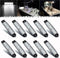 PSEQT LED Boat Interior Lights | Marine Courtesy Light Strip for Fishing, Pontoon, Kayak, Yacht (White 10Pcs)