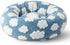 Lesure Donut Small Dog Bed - Round Calming Cat Beds with Jacquard Shaggy Plush & Anti-Slip Bottom, Blue, 30 Inch