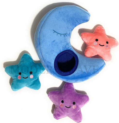 MODERN WAVE Interactive Squeaky Plush Hide and Seek Squirrel Puzzle Toy for Dogs, Small Size