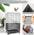 Bird Cage Seed Catcher - Adjustable Net Cover for Bird Cages, Seed Catcher Guard Net for Parrots and Macaws, Black