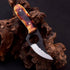 Small Skinning Knife, Fixed Blade Damascus Bone Knife, 3 Inch Blade for Camping Gear