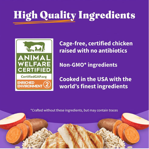 Halo Purely for Pets Holistic Dog Food, Complete Digestive Health Cage-Free Chicken and Brown Rice Recipe, 3.5-lb Bag