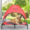 S/M/L Outdoor Elevated Dog Cot with Canopy for Camping, Portable Cooling Raised Bed for Small Medium Dogs