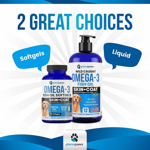 Omega 3 Fish Oil for Dogs, Salmon Oil Supplement for Shedding, Allergy Relief, 90 Fish Oil Pills