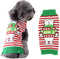 Dog Christmas Sweater for Small Medium Dogs, Knitted Soft Warm Holiday Clothes with Cute Bear Striped Design (XL, Green