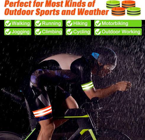 Yilloog 150 Pieces Reflective Arm Bands for Night Walking, Ankle Bands for Runners, High Visibility Tape Straps