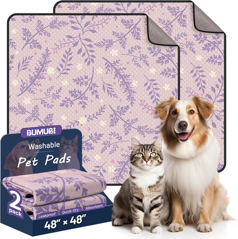 Washable Dog Pee Pads - Absorbent Reusable Puppy Training Pads, Waterproof Leak