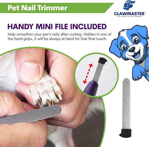 Claw Master Lighted Pet Nail Clippers, Precise Trimmer & Cutter for Dogs & Cats, Includes Safety Guard & Nail File