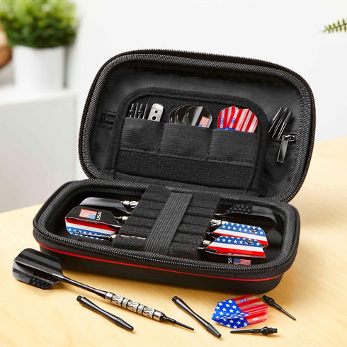 Sentinel 6 Dart Case - Holds Extra Accessories, Tips, Shafts and Flights, Compatible with Steel Tip and Soft Tip Darts,