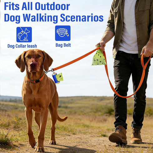 2 Dog Poop Bag Dispenser, Upgraded Aluminum Poop Bag Holders for Leashes, Durable Leakproof Pet Waste Holder