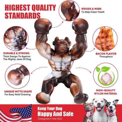 Dog Toys for Aggressive Chewers, Indestructible Dog Bones for Small/Medium/Large Dogs, Teeth Cleaning and Training Toys
