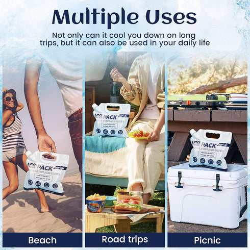 Reusable Ice Packs for Cooler: Long Lasting Cold Freezer Packs for Lunch Bags, Prevent Frostbite for Camping Gear