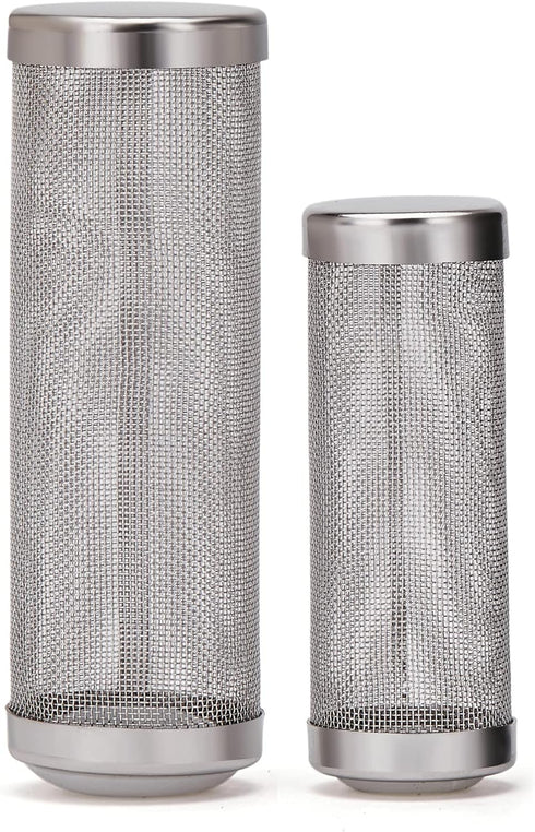 2 Pcs Stainless Steel Aquarium Filter Intake Guard | 12mm/16mm Mesh Cover with 2PCS Filter Sponge for Breeding Fish Tank