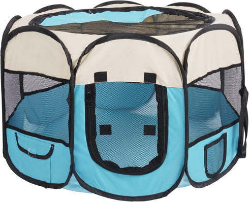 Pet Puppy Dog Playpen, Portable Foldable Cat Tent Crates Cage, Indoor Outdoor Playground 29x16 Pop Up Pet Play Pen