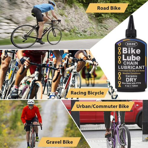 120 ml Keze Dry Bike Chain Lube MTB Mountain Bicycle Chain Oil Ceramic Bike Lube with PTFE Ebike Lubricant Against