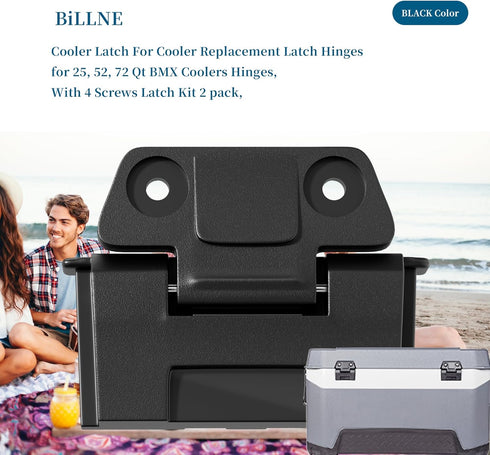 Ig-loo Coolers Hinge Replacement Parts, 2 Pack Latch for 25, 52, 72 Qt BMX Coolers with 4 Screws, Outdoor Cooler Hinges