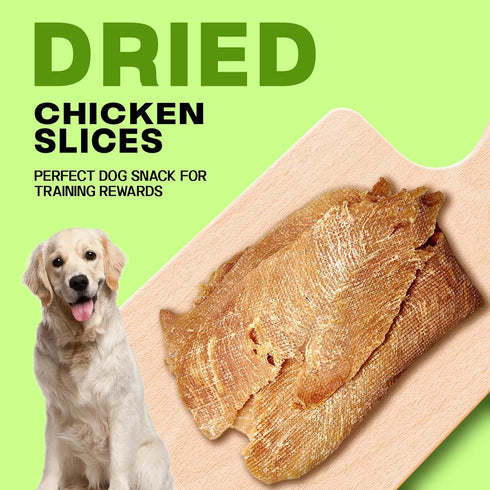 Sensrit 100% 120g (68%) Dried Chicken Slices Dog Treats - Single Ingredient Jerky, High Protein Real Chicken Breast