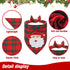 PAWCHIE 2 PCS Christmas Dog Bandanas with Handmade Applique (Santa Claus & Elk), Washable Plaid Scarfs