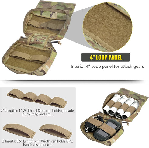 PETAC GEAR Tactical Drop Pouch, Small Dump Pouches with Inserts, Multi Mission Hanger Tool Bag
