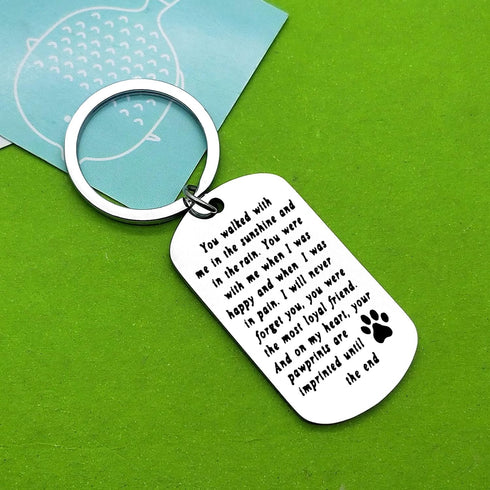 Baipilu Pet Memorial Gift Dog Remembrance Keychain, Sympathy Keychain for Dog and Cat Loss Gifts