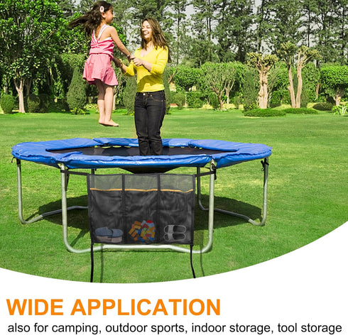 Trampoline Shoes Bag, 3 Pouch Storage Mesh Bag for Indoor Household Item Fitness Shoes Organizer