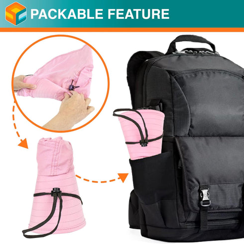 SUN CUBE Wide Brim Sun Hat with Neck Flap, UPF50+ Fishing Hiking Safari Hat for Men Women