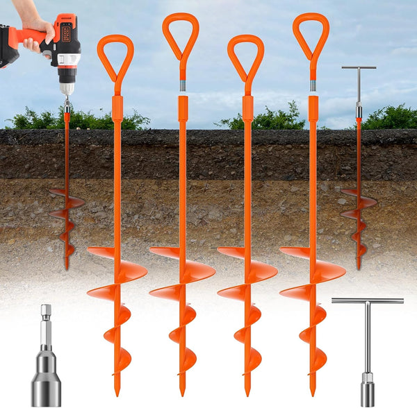 Phopich 18''/30" Long Ground Anchor, Heavy Duty Earth Anchors Ground Anchors Screw