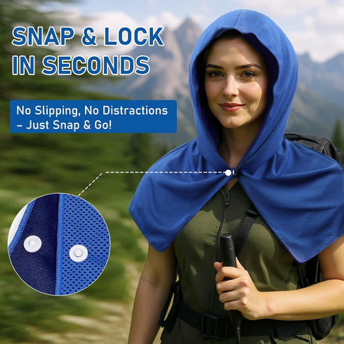 GASRONS (2-Pack) Cooling Hoodie Towels - Reusable, Sweat-Absorbing Cooling Wrap for Neck & Face. Instant Cold Towel