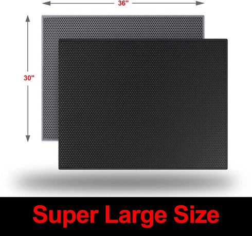 Cat Litter Mat, 36"x30", Washable, Extra Large XL, Honeycomb Double Scatter Control, Waterproof, Easy Clean