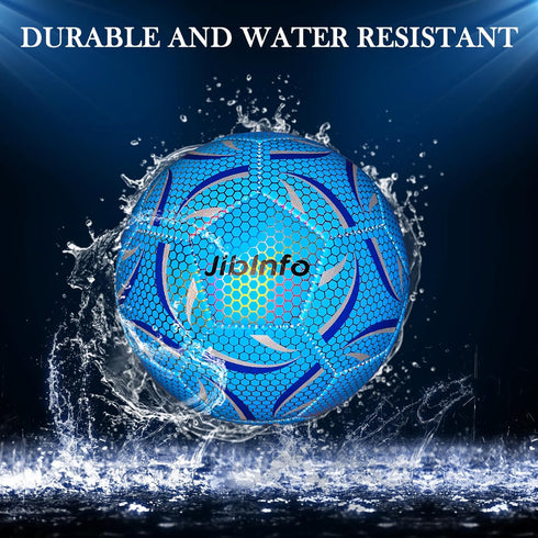 Light Up Soccer Ball Size 5 - Glow in The Dark for Day & Night Games, Gifts for Men, Youth, and Adults